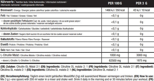 Sinob Core L-Citrullin Malat Pulver 300g Dose - SHOPOUTLET24. Der Protein und Supplement Dealer