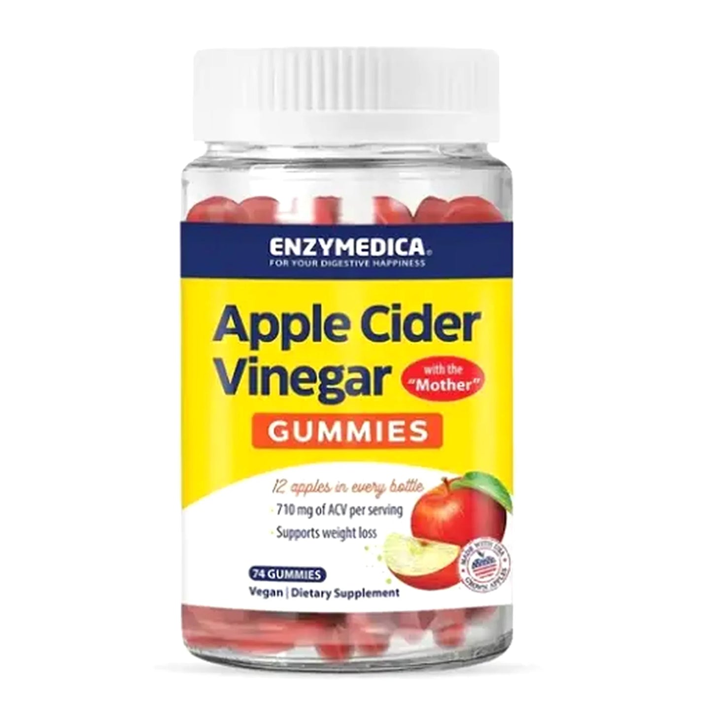 Enzymedica Apple Cider Vinegar Gummies 74 Gummies - SHOPOUTLET24. Der Protein und Supplement Dealer