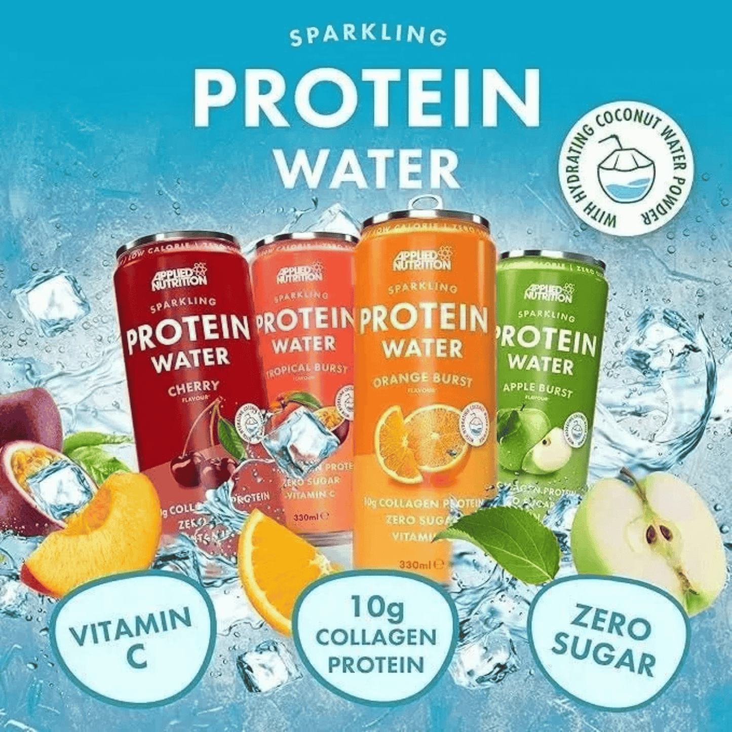 Applied Nutrition Sparkling Protein Water 12x330ml