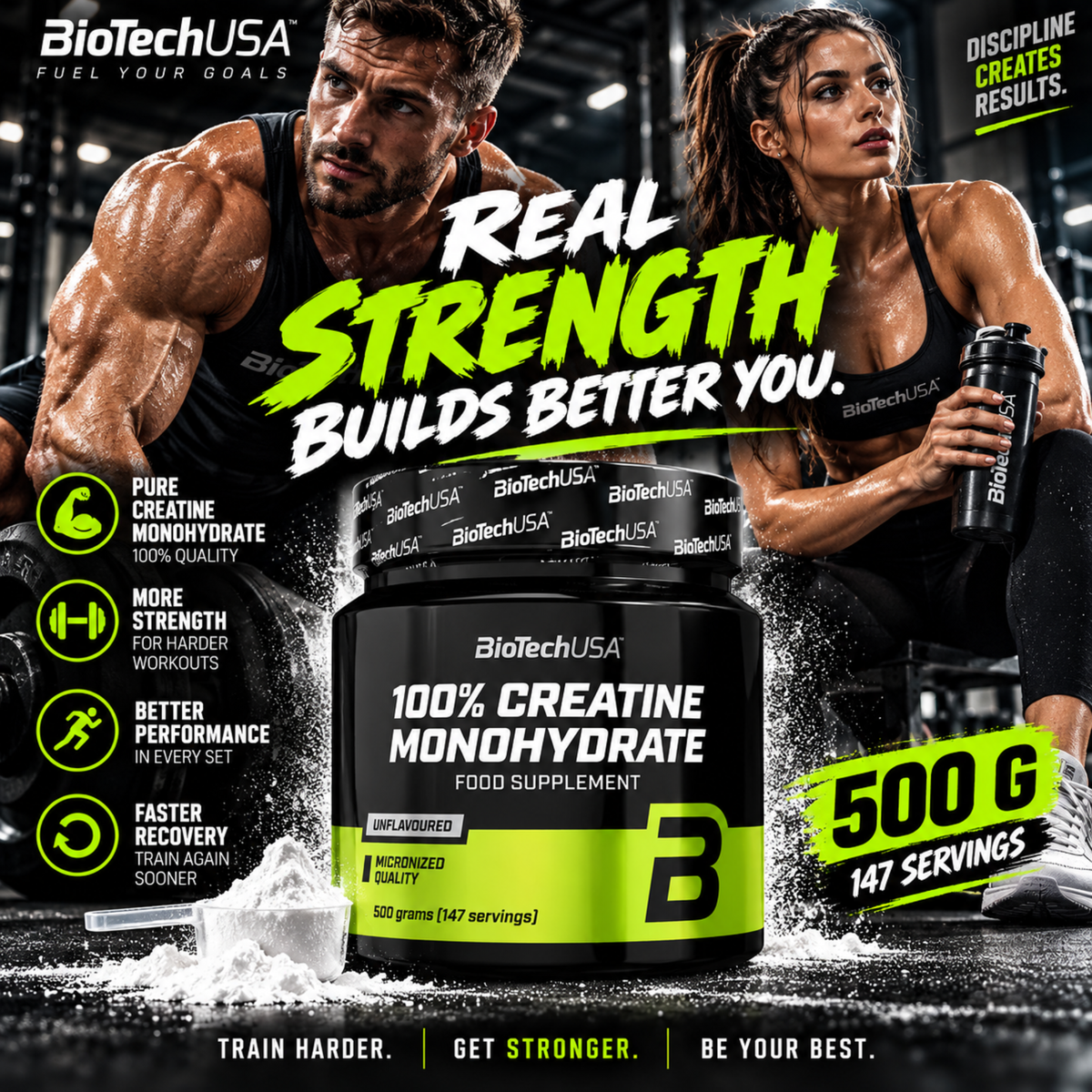 BioTech Creatine Monohydrate 500g Dose - SHOPOUTLET24. Der Protein und Supplement Dealer