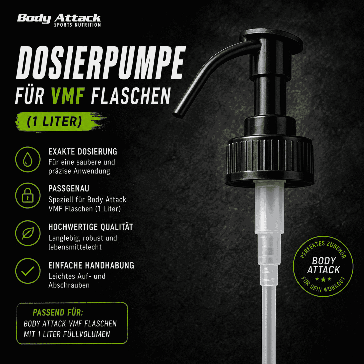 Body Attack Dosierpumpe Für Vmf Flaschen (1 Liter)