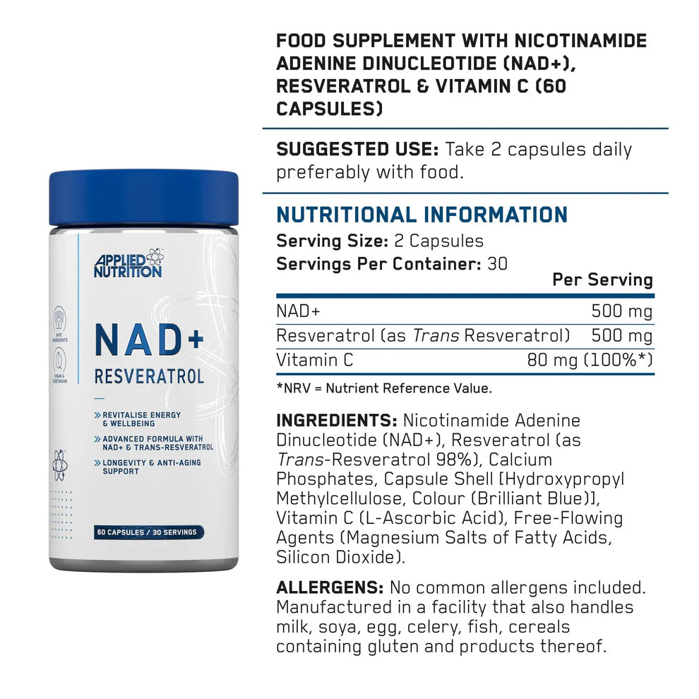Applied NAD Resveratrol 60 Kapseln - SHOPOUTLET24. Der Protein und Supplement Dealer