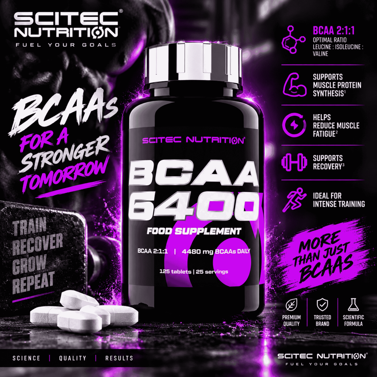 Scitec BCAA 6400 125 Tabletten - SHOPOUTLET24. Der Protein und Supplement Dealer
