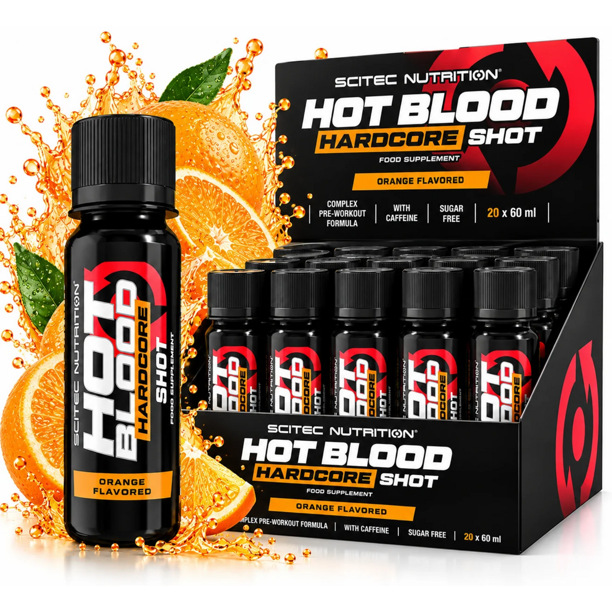 Scitec Hot Blood Hardcore 20 x 60ml - SHOPOUTLET24. Der Protein und Supplement Dealer