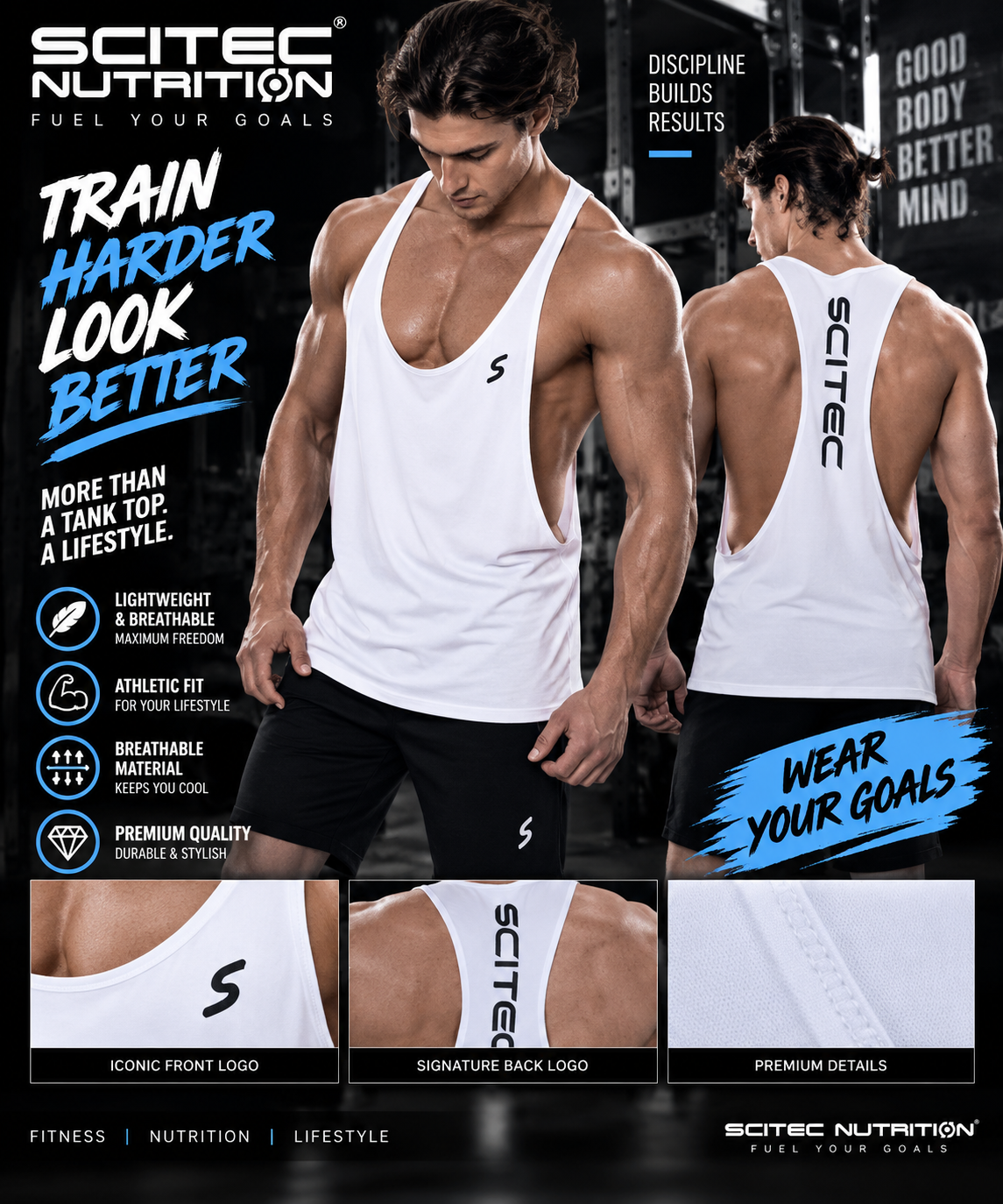 Scitec Tank Top Andorra weiß - SHOPOUTLET24. Der Protein und Supplement Dealer