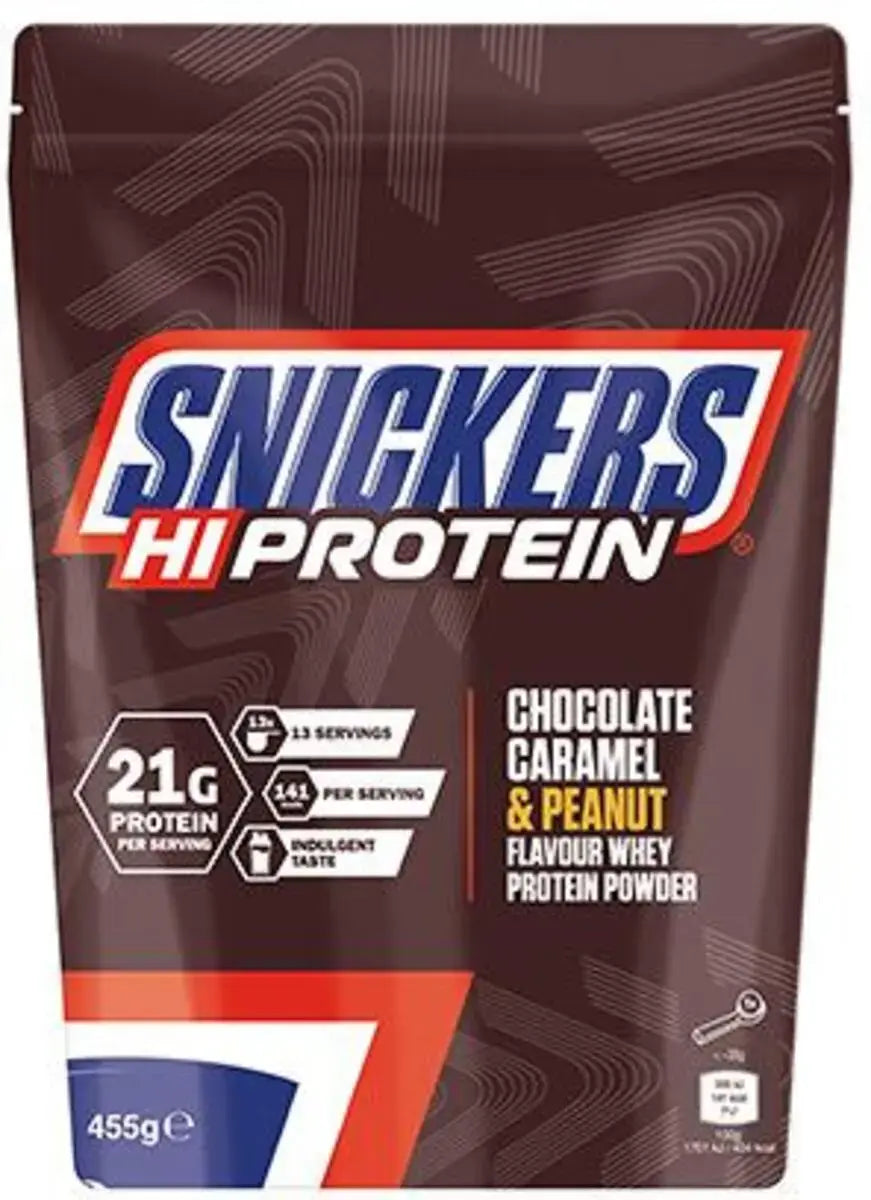 Snickers Protein Powder 875g/455g - Chocolate, Caramel & Peanut - SHOPOUTLET24. Der Protein und Supplement Dealer