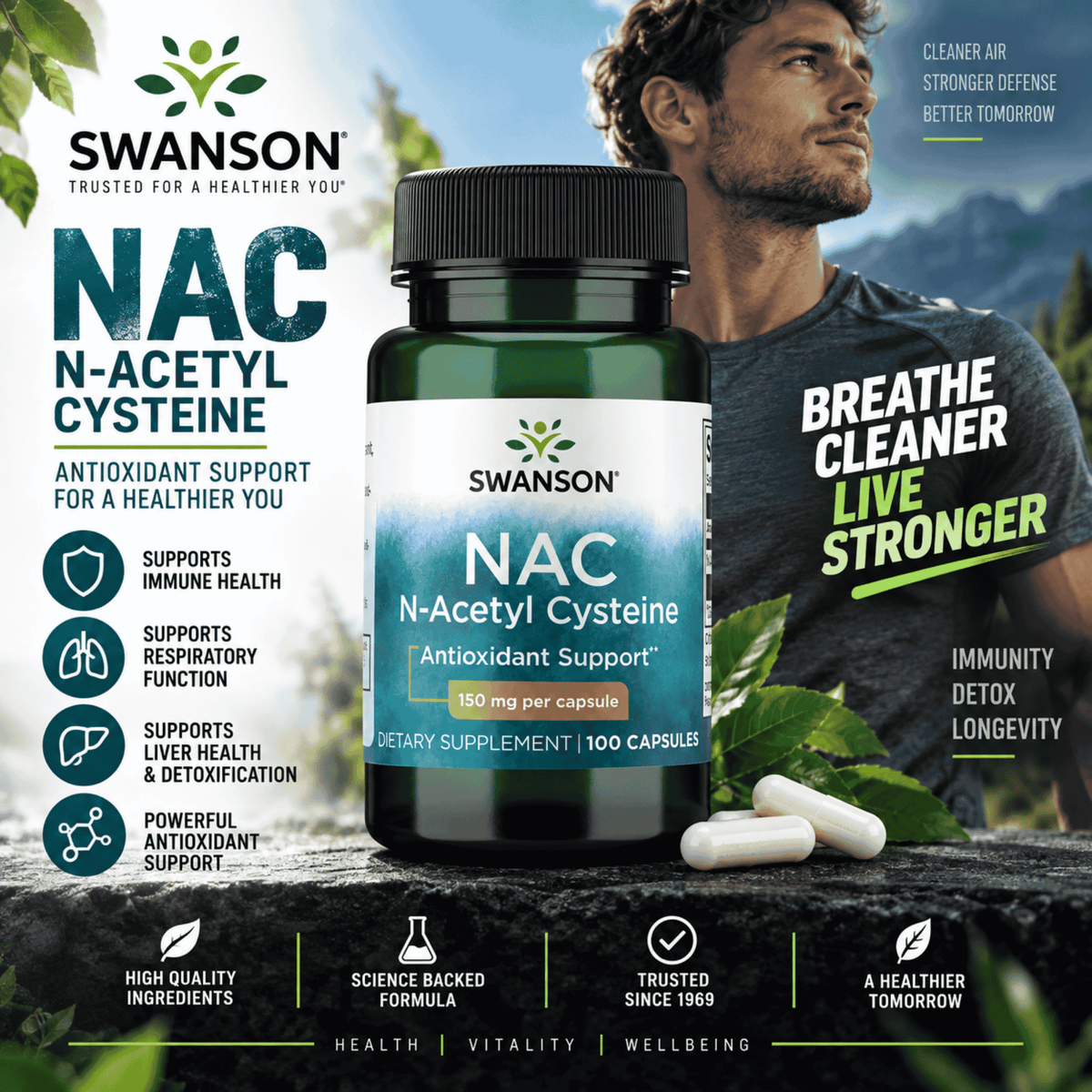 Swanson N-Acetyl Cysteine ( NAC )100 Kapseln