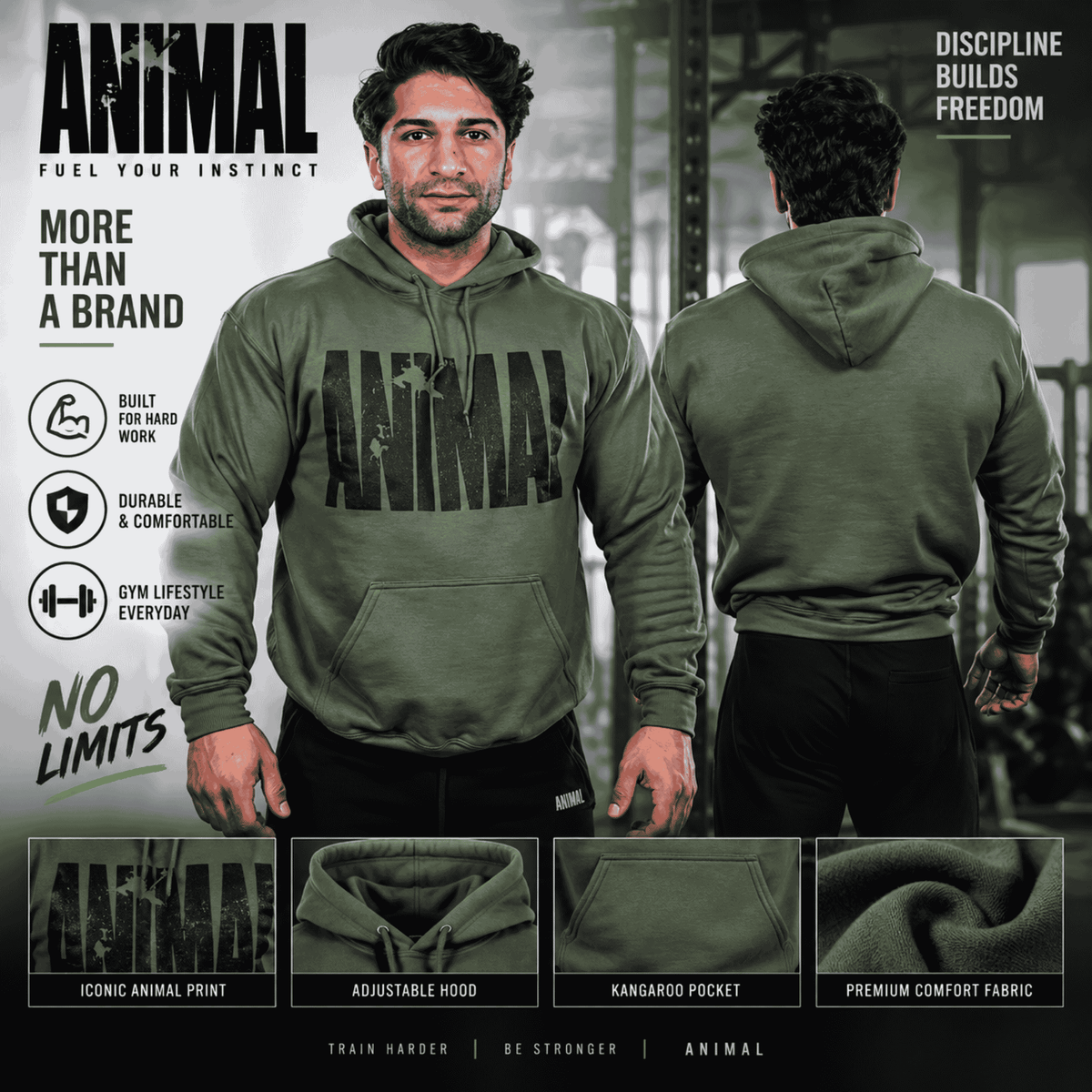 Universal Animal Hooded Sweater Military