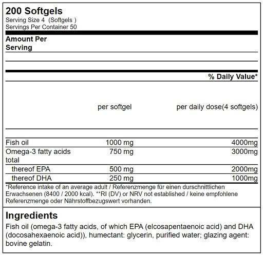 GN Triglyceride Omega 3 Sport Edition - 200 softgels