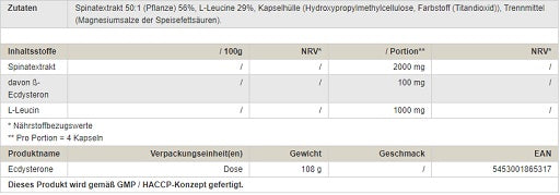 Peak Ecdysterone 120 capsules