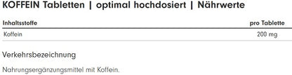 ProFuel Koffein (200mg) 365 Tabletten - SHOPOUTLET24. Der Protein und Supplement Dealer
