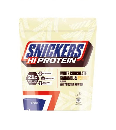 Snickers HI Protein 875g White Choc, Caramel &amp; Peanut