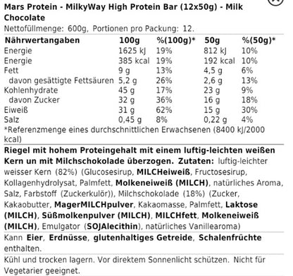 MilkyWay High Protein Bar (12x50g) - SHOPOUTLET24. Der Protein und Supplement Dealer