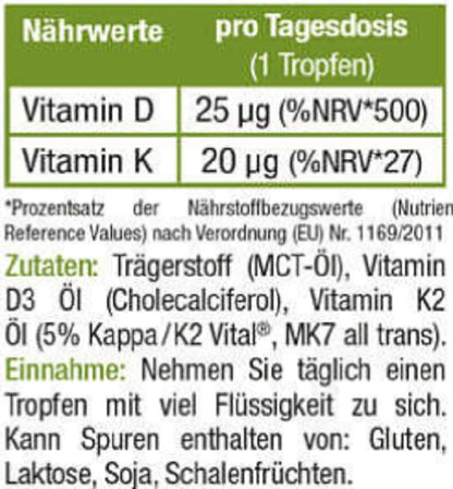 Sinob Vitamin D3  K2 Tropfen 10ml - SHOPOUTLET24. Der Protein und Supplement Dealer