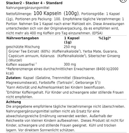 Stacker2 Stacker 4 100 Kapsel - SHOPOUTLET24. Der Protein und Supplement Dealer