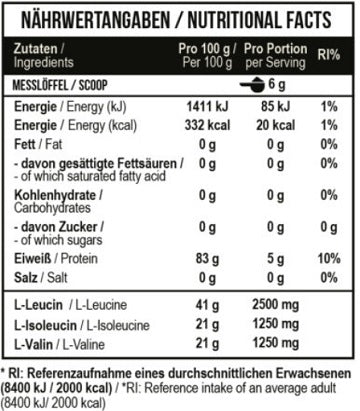MST - BCAA Zero 330g / 55 Serv. - SHOPOUTLET24. Der Protein und Supplement Dealer