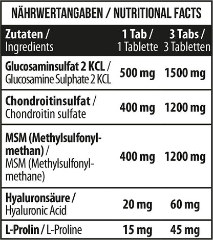 MST - Glucosamine Chondroitine MSM  HYALURON - 90 Tabletten - SHOPOUTLET24. Der Protein und Supplement Dealer