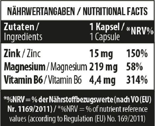MST - Zinc  Magnesium  B6 60 vegane Caps - SHOPOUTLET24. Der Protein und Supplement Dealer