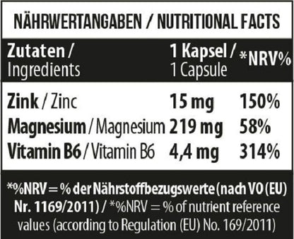 MST - Zinc  Magnesium  B6 60 vegane Caps - SHOPOUTLET24. Der Protein und Supplement Dealer