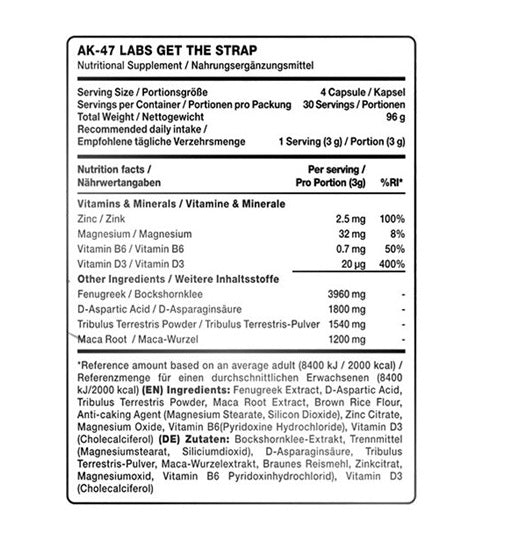 AK47 Labs TestBooster Get the Strap 120 Kapseln