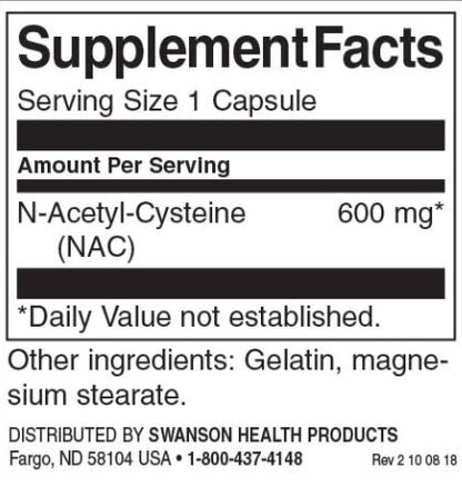 Swanson N-Acetyl Cysteine ( NAC )100 Kapseln - SHOPOUTLET24. Der Protein und Supplement Dealer