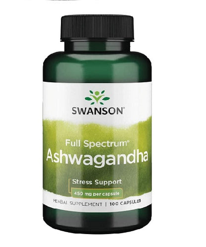 Swanson Ashwagandha 450mg - 100 Kapseln - SHOPOUTLET24. Der Protein und Supplement Dealer