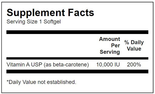 Swanson Beta Carotene 10.000 IU 100 Softgelkapseln