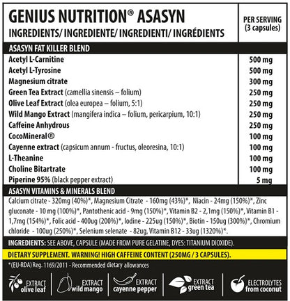 Genius Nutrition Asasyn 180 Kapseln - SHOPOUTLET24. Der Protein und Supplement Dealer