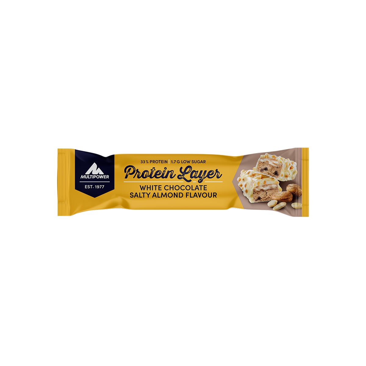 Multipower Power Layer Protein Bar 18x 50g White Choc Salty Almond