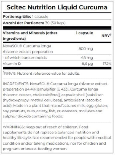 Scitec Liquid Curcuma 30 Kapseln