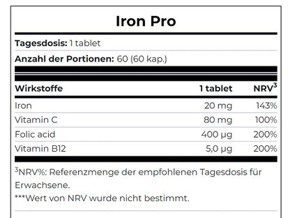 Scitec Iron Pro 60 Tabletten - SHOPOUTLET24. Der Protein und Supplement Dealer