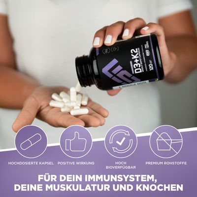 ESN Vitamin D3  K2 120 Kapsel - SHOPOUTLET24. Der Protein und Supplement Dealer