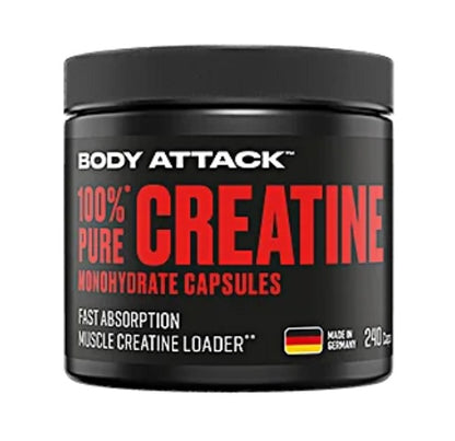 Body Attack 100% pure Creatine 240 Kapseln - SHOPOUTLET24. Der Protein und Supplement Dealer