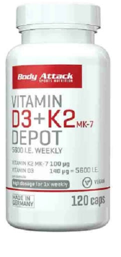 Body Attack Vitamin D3 120 caps - SHOPOUTLET24. Der Protein und Supplement Dealer
