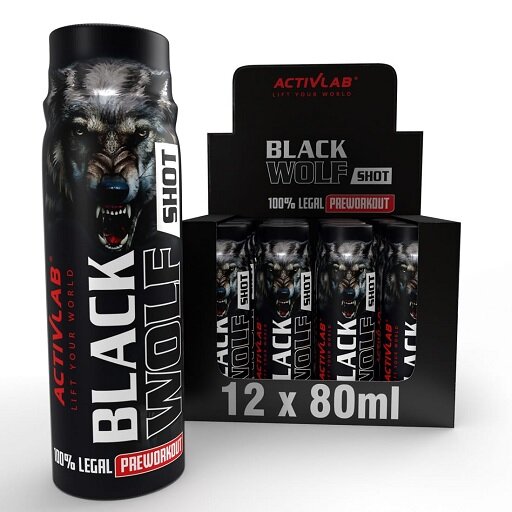 Activlab Black Wolf Preworkout Shot 12 x 80ml - SHOPOUTLET24. Der Protein und Supplement Dealer