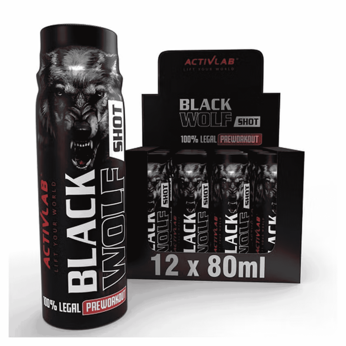 Activlab Black Wolf Preworkout Shot 12 x 80ml - SHOPOUTLET24. Der Protein und Supplement Dealer