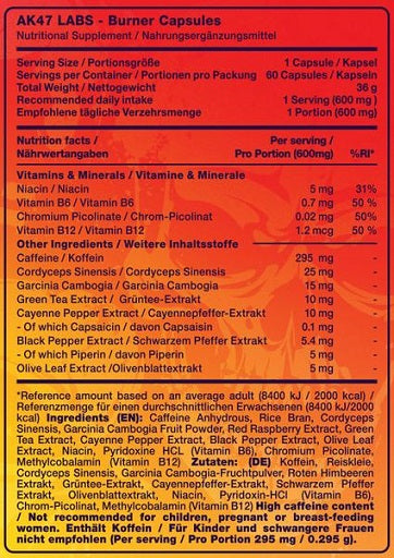 AK47 Labs Fatburner - 60 Kapseln - SHOPOUTLET24. Der Protein und Supplement Dealer