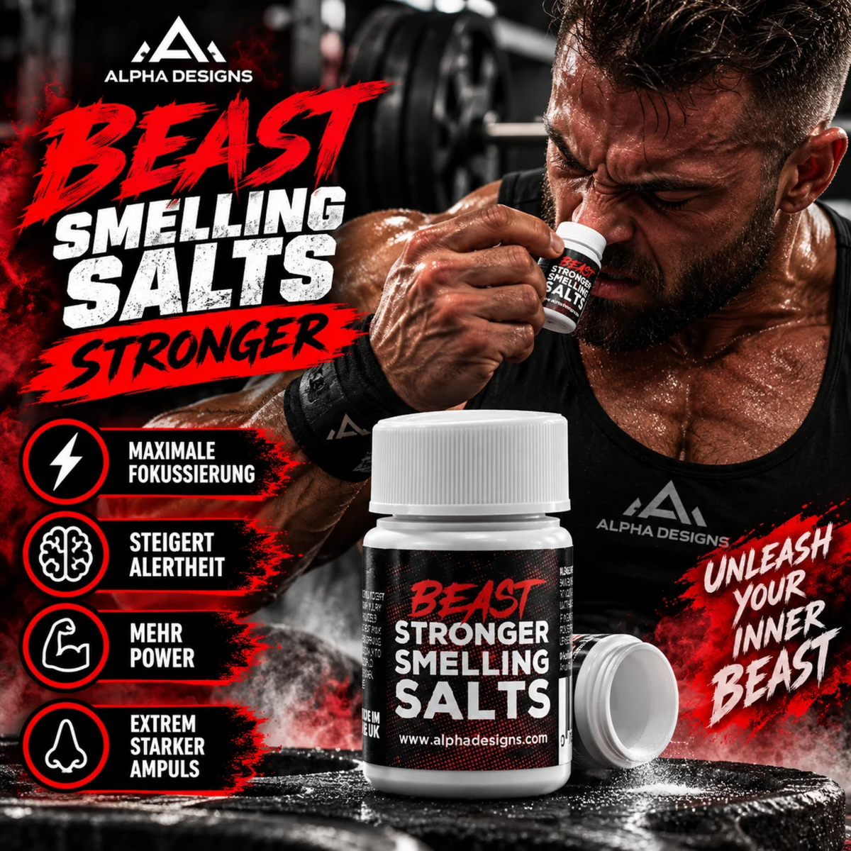 Alpha Designs Beast Smelling Salts / STRONGER - SHOPOUTLET24. Der Protein und Supplement Dealer