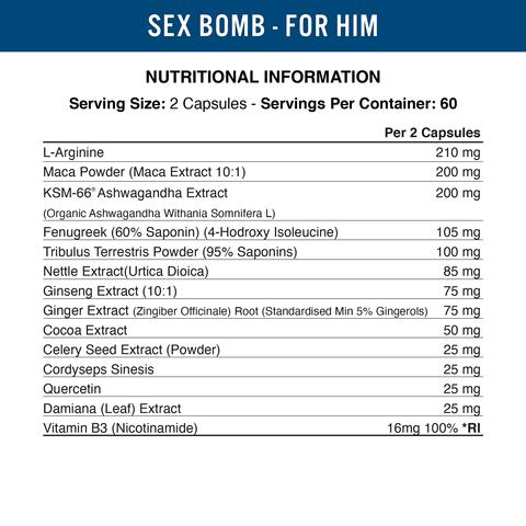 Applied Nutrition Sex Bomb for Him (für den Mann) - 120 caps - SHOPOUTLET24. Der Protein und Supplement Dealer