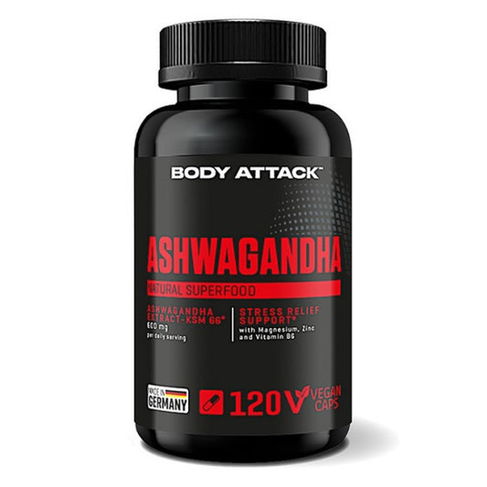 Body Attack Ashwagandha KSM-66 - 120 Kapseln - SHOPOUTLET24. Der Protein und Supplement Dealer