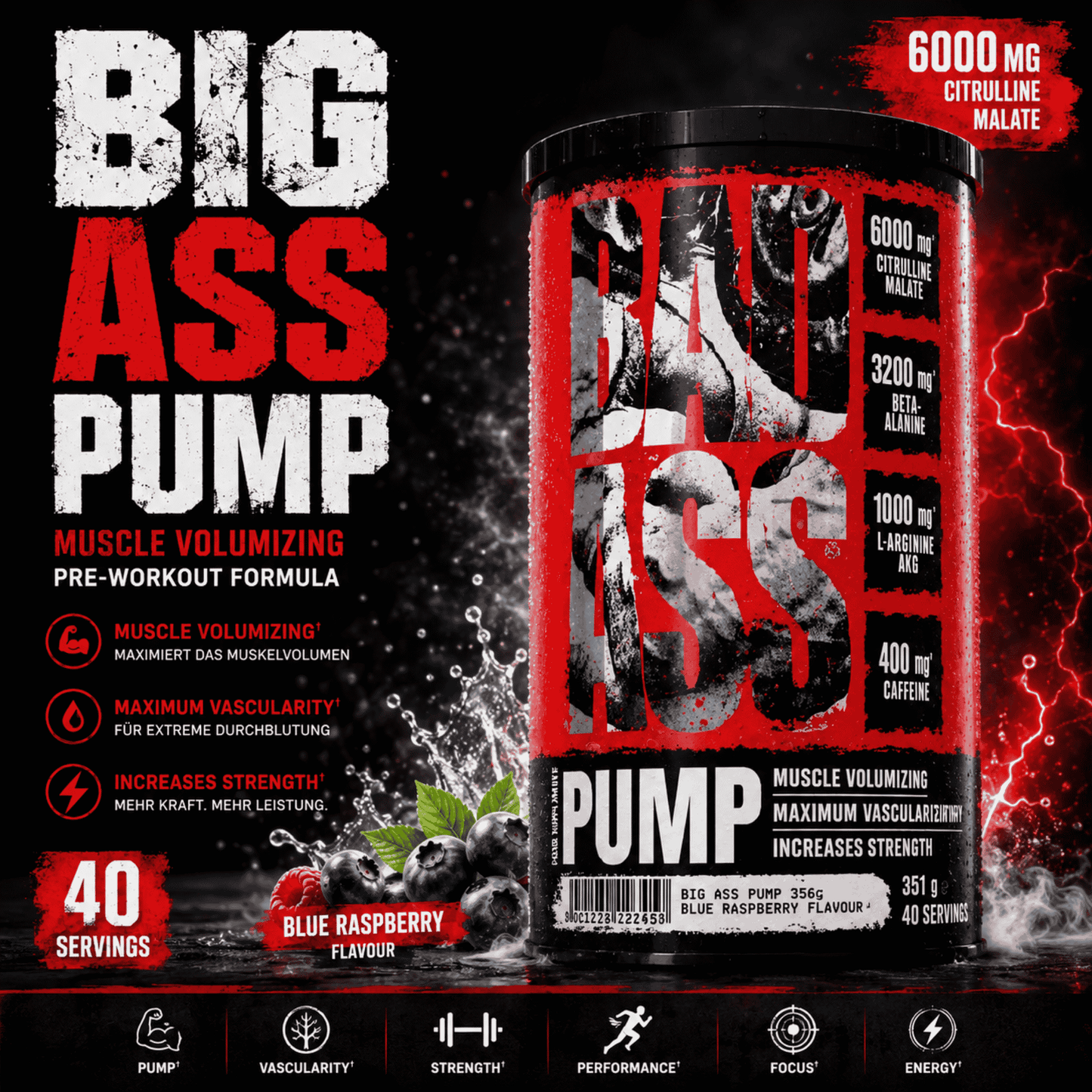 BAD ASS Pump 350g - SHOPOUTLET24. Der Protein und Supplement Dealer
