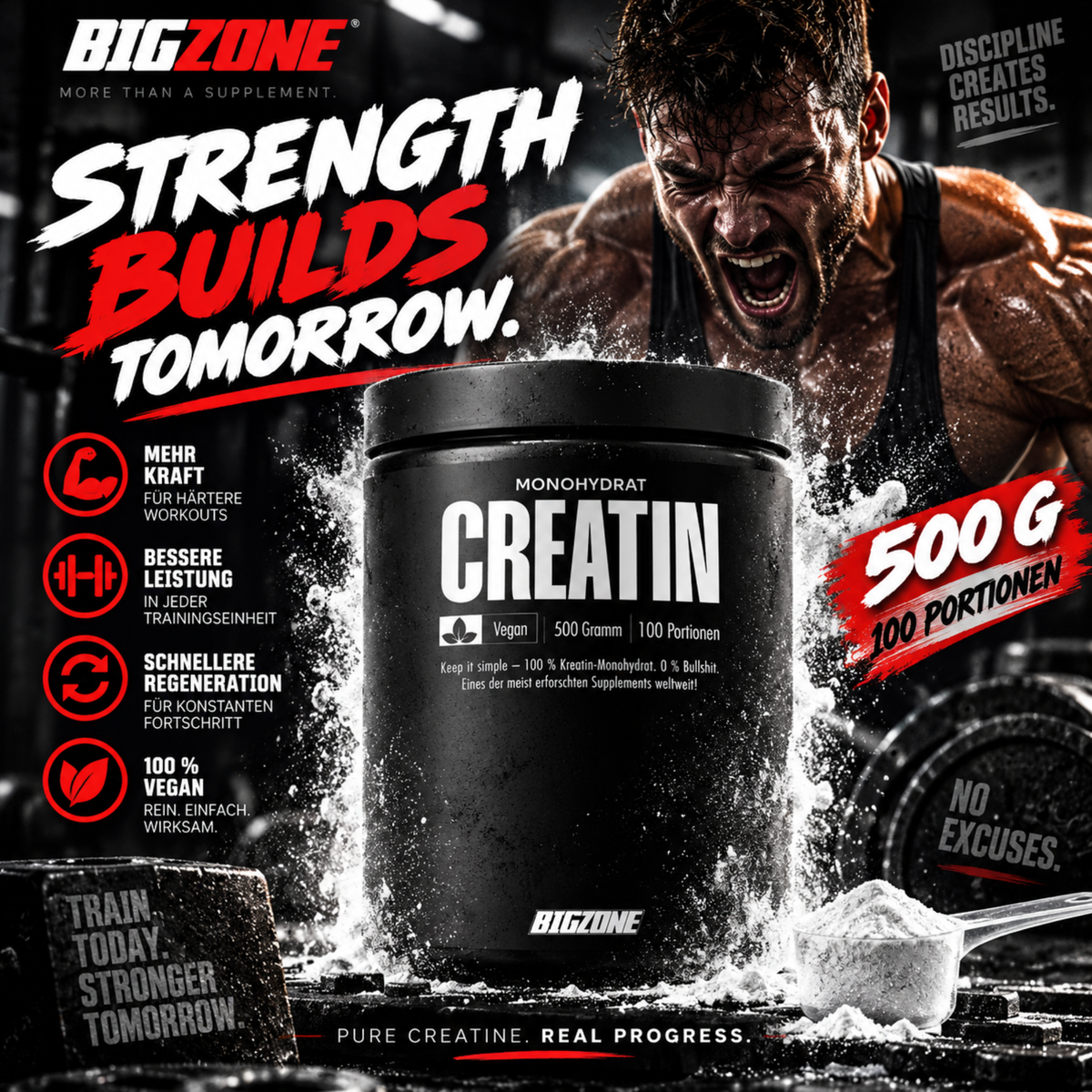 Big Zone Creatin 500g - SHOPOUTLET24. Der Protein und Supplement Dealer