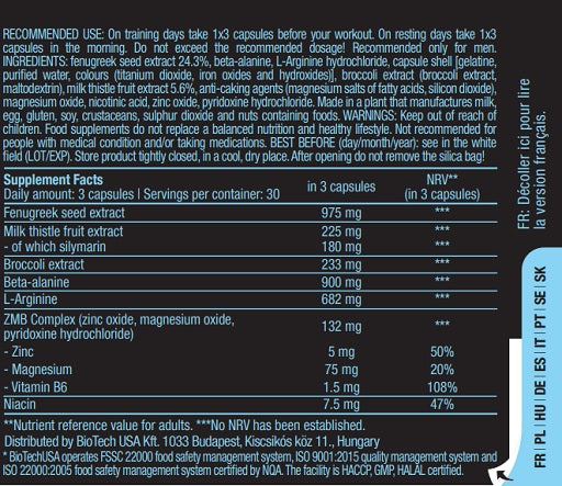 BioTech Black Test 90 Kapsel - SHOPOUTLET24. Der Protein und Supplement Dealer