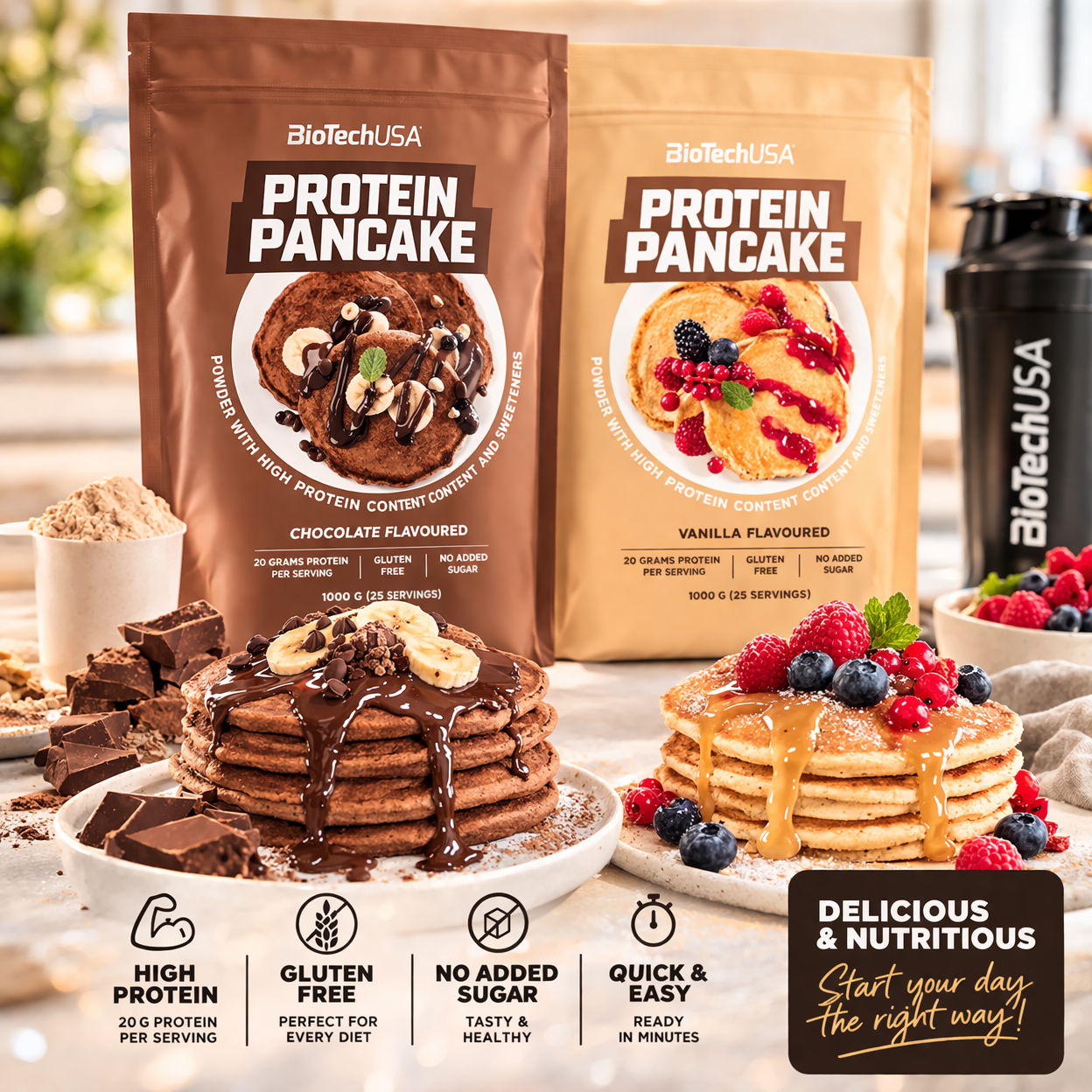 BioTech Protein Pancake 1000g - SHOPOUTLET24. Der Protein und Supplement Dealer