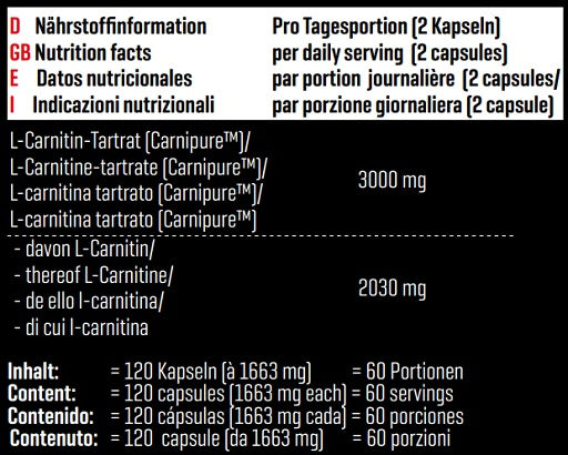 Body Attack Carnipure 1500 120 Kapseln - SHOPOUTLET24. Der Protein und Supplement Dealer
