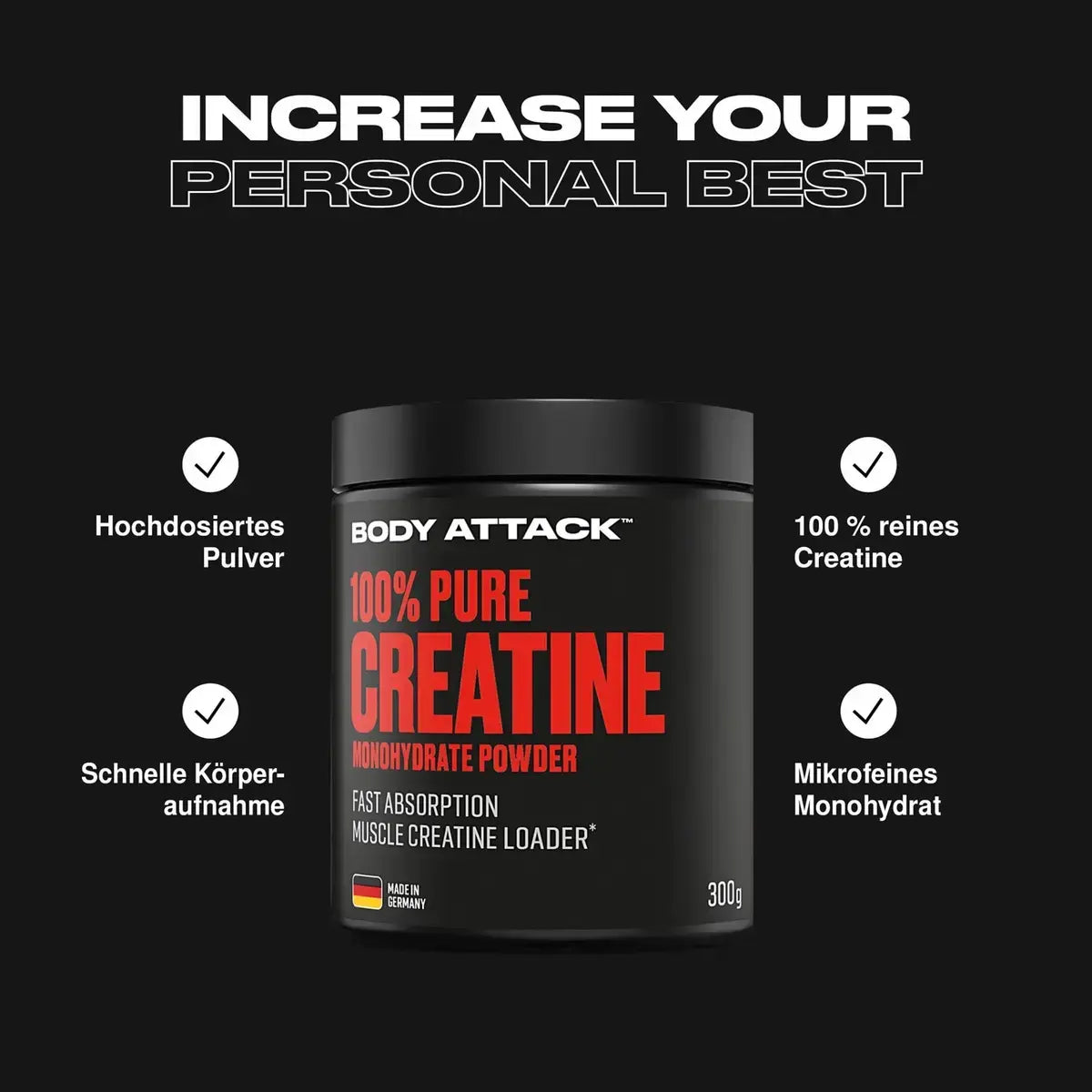 Body Attack Lipo 100 Hardcore  Pure Creatine 300g AKTION