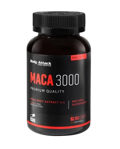 Body Attack Maca 3000 - 90 Caps - SHOPOUTLET24. Der Protein und Supplement Dealer
