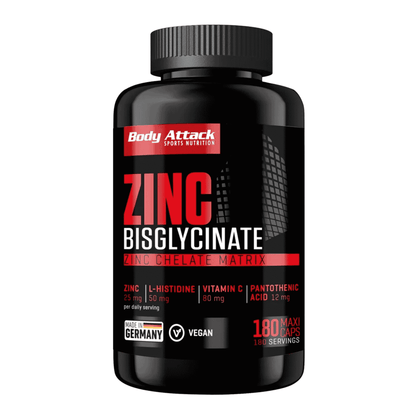 Body Attack Zink Bisglycinat 25 mg 180 Kapseln