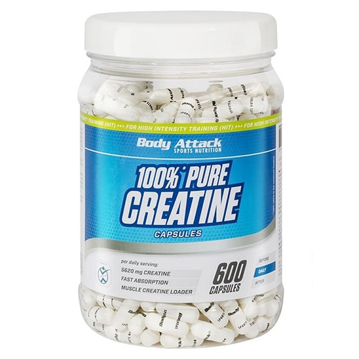 Body Attack 100% Pure Creatine 600 Kapseln - SHOPOUTLET24. Der Protein und Supplement Dealer