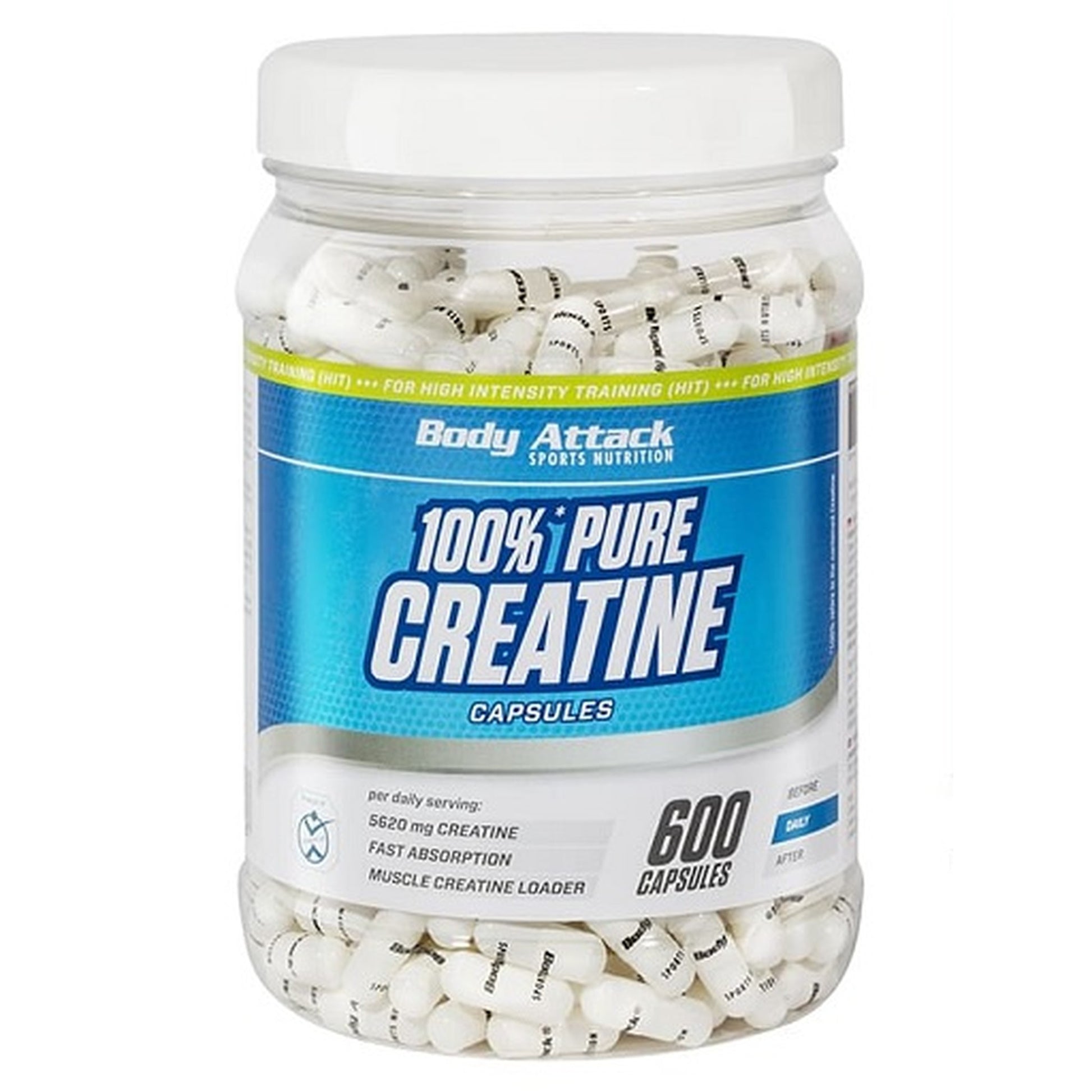 Body Attack 100% Pure Creatine 600 Kapseln - SHOPOUTLET24. Der Protein und Supplement Dealer